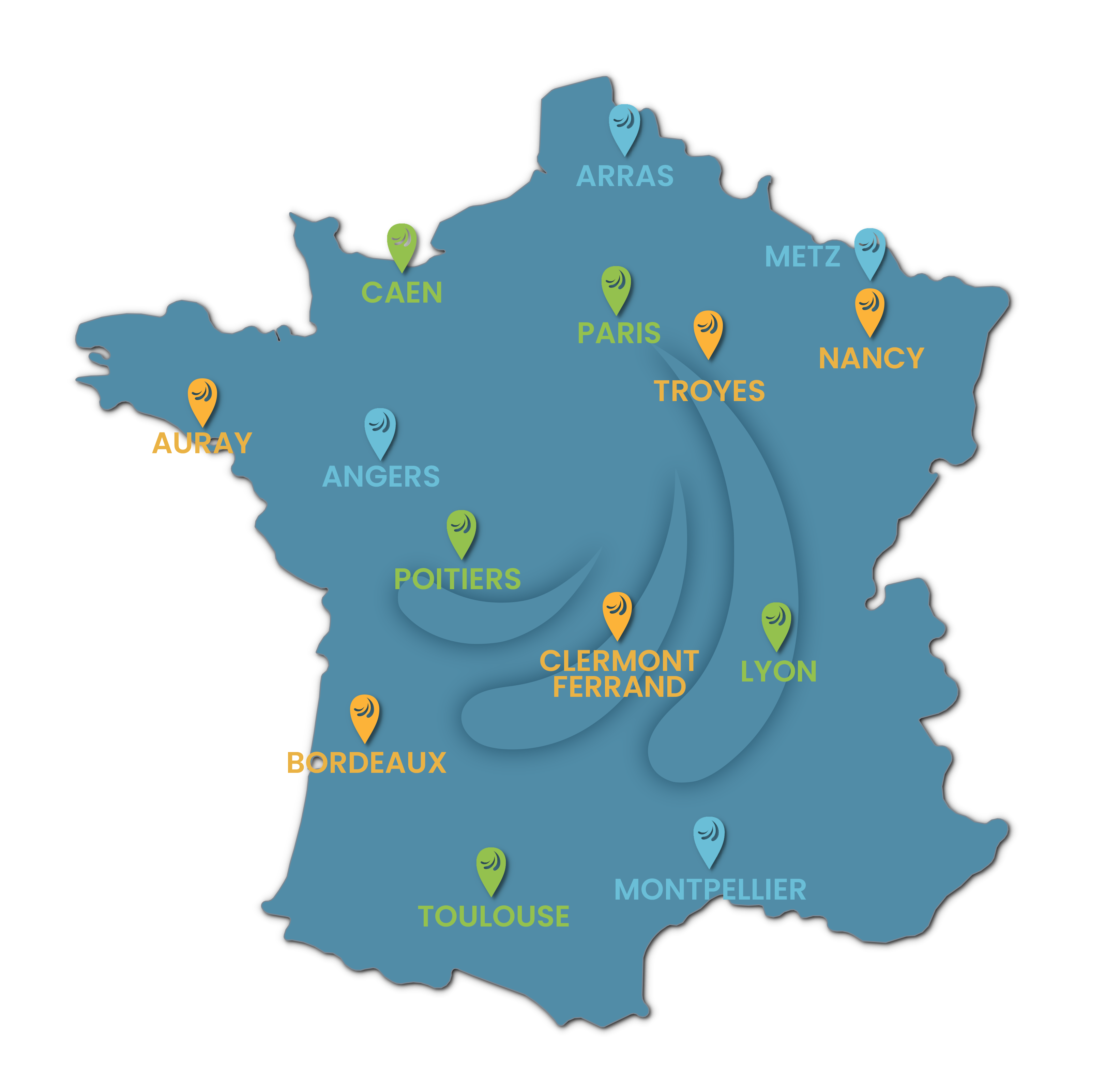 Carte des agences Synergis Environnement